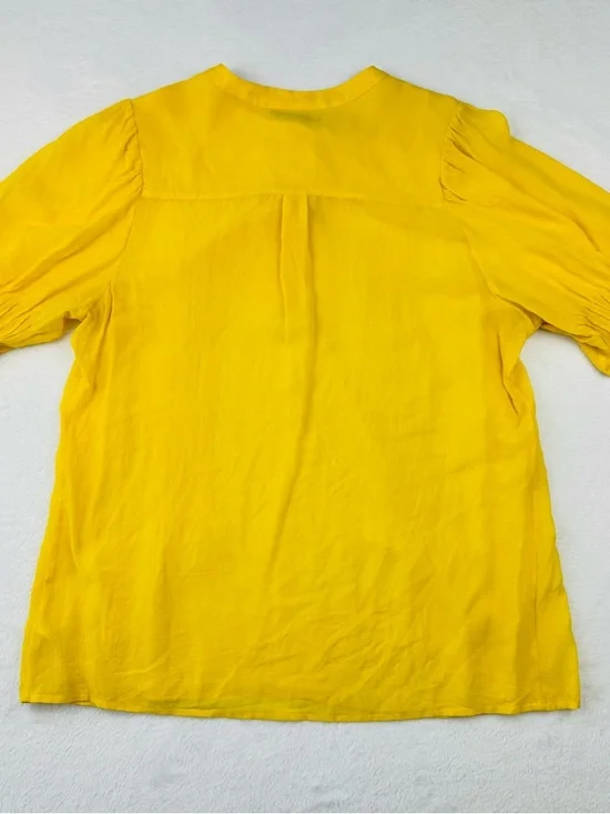 Madewell pintucked blouse. Short, pleated sleeves. 100% Silk. Women’s size L. - Picture 6 of 10